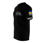 Ukraine refugee crisis 2022- Unisex CRI shirt with Flag on sleeve