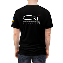 Load image into Gallery viewer, Ukraine refugee crisis 2022- Unisex CRI shirt with Flag on sleeve
