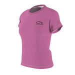 Women's-Basic CRI T-shirt with flag on sleeve Polyester, Pink