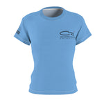 Women's-Basic CRI T-shirt with flag on sleeve Polyester, Light blue