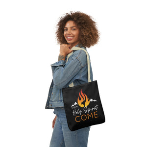 Holy Spirit Come-Black Polyester Canvas Tote Bag