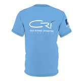 Hurricane Laura Louisiana 2020- Unisex CRI shirt with Flag on sleeve-light blue