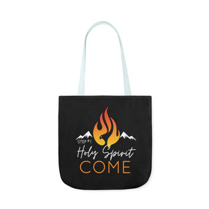 Holy Spirit Come-Black Polyester Canvas Tote Bag