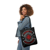 Prone to suddenly deploy-Black Polyester Canvas Tote Bag