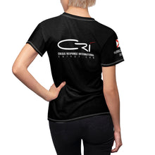 Load image into Gallery viewer, Women&#39;s Hurricane Ian, Florida Flag on sleeve t-shirt Microfiber
