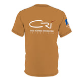 Men's Hurricane Laura Louisiana 2020- CRI shirt with Flag on sleeve-Light Brown