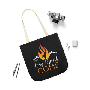 Holy Spirit Come-Black Polyester Canvas Tote Bag