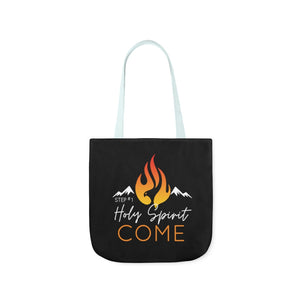 Holy Spirit Come-Black Polyester Canvas Tote Bag