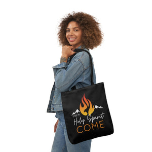 Holy Spirit Come-Black Polyester Canvas Tote Bag